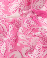 pink scarf, tropical design scarf, scarf with tassels, lightweight scarf, summery scarf